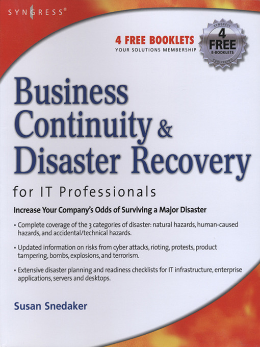 Title details for Business Continuity and Disaster Recovery Planning for IT Professionals by Susan Snedaker - Wait list